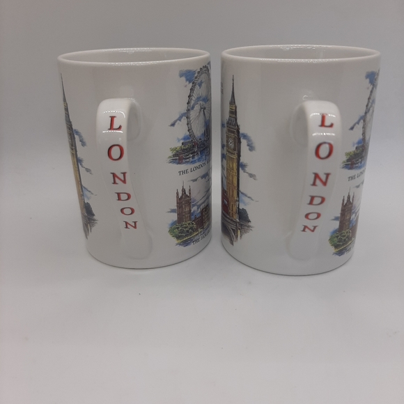 Set of 2 London Souvenir Coffee Cups Mugs Historical Pictures - Picture 2 of 4
